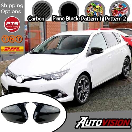 Mirror Cover For Toyota Auris 2013 2014 2015 2016 2017 2018 Accessory Bright Black BATMAN Case CAR