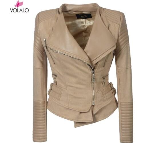 Faux Leather PU Jacket Women Winter Autumn Fashion Motorcycle Jacket Black Faux Leather Coat Outerwear 2020