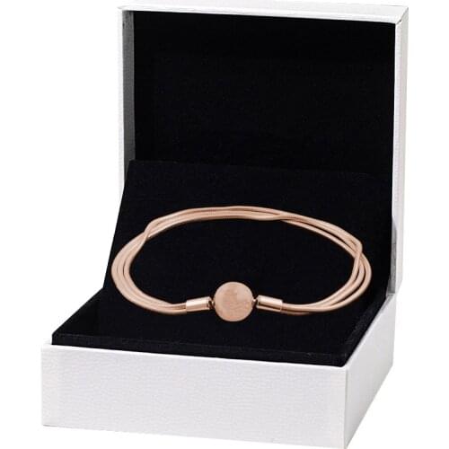 Rose Moments Multi Snake Chain Bracelets For Women Fit 925 Sterling Silver Charm Beads DIY Gift Spring Collection Fine Jewelry