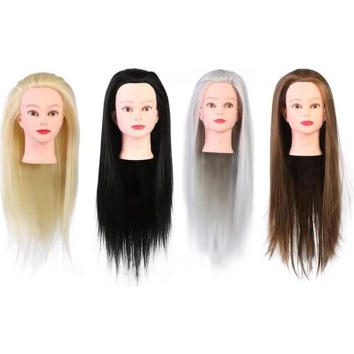 Women Professional Hair Salon Cosmetology Hairdressing Practice Head Mannequin Dolls Salon Training Model Hair Styling Tools