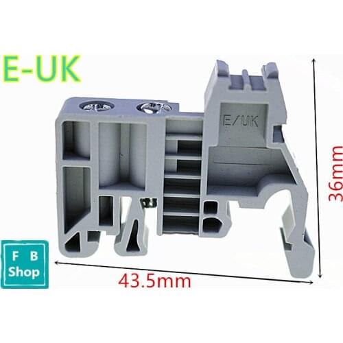 10pcs E-UK end stoper suit C45 guide rail universal terminal blocks ending