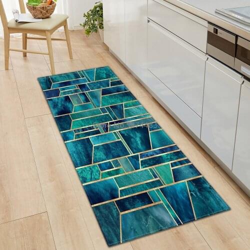 3D Geometric Kitchen Floor Mat Bedroom Home Door Mat Home Floor Decoration Living Room Carpet Bathroom Non-slip Carpet