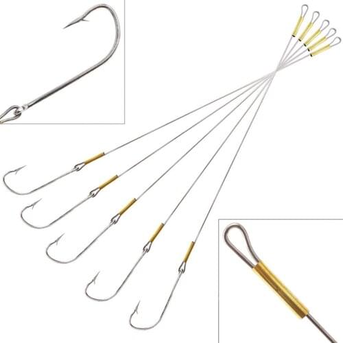 5pcs 27cm Steel Fishing Hooks Detachable Hooks Fishing Tools with All Metal for Saltwater Fishing