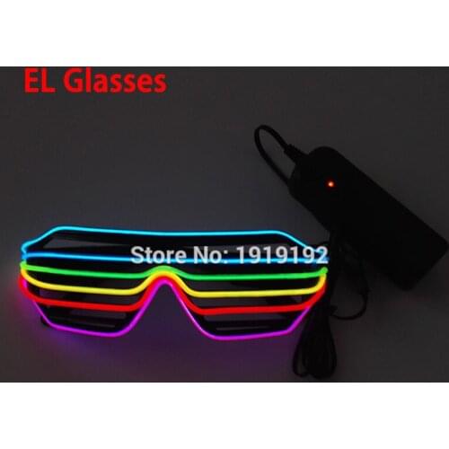 6 or 7 color Cool El Glasses Party Toys Neon LED Glasses For All kinds of Parties & Halloween Birthday By 3V Steady on Driver