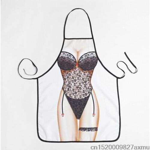 60PCS Funny sexy Apron 3D Printed cute waist waterproof chef Kitchen Cooking women men Aprons