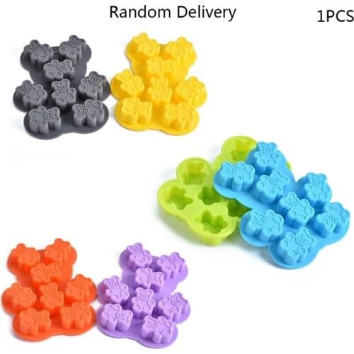 8 Holes 3D Cute Bears Shaped Silicone Cake Mold Polymer Clay Mould Fondant Candy