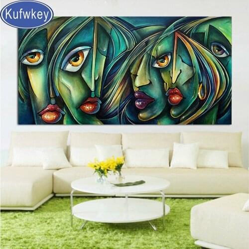 Fantasy Abstract eyes lips 5D round square diamond embroidery Diy full diamond painting women mosaic art pictures of rhinestone
