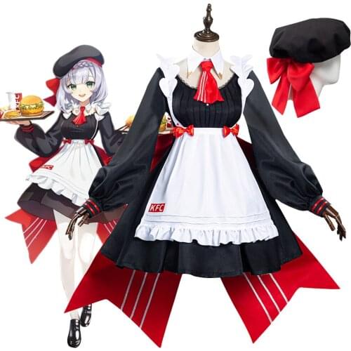 Anime Genshin Impact X KFC Noelle Maid Dress Cosplay Costume Halloween Carnival Suit