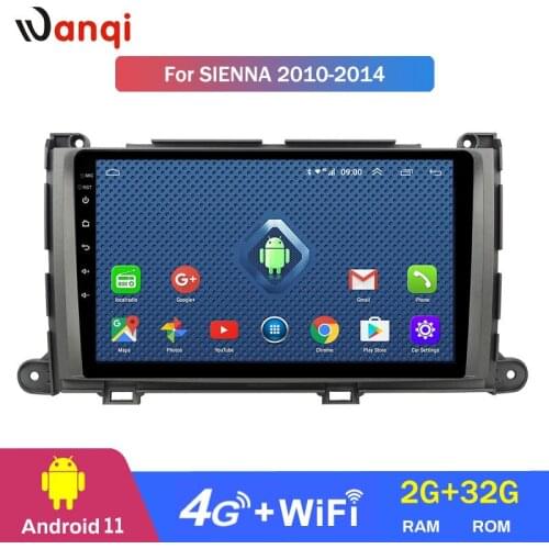 4G Lte All Netcom 9 Inch HD Car Autoradio Player for Toyota Sienna 2011-2013 Stereo Monitor GPS Navigation BT WIFI Android 8.0