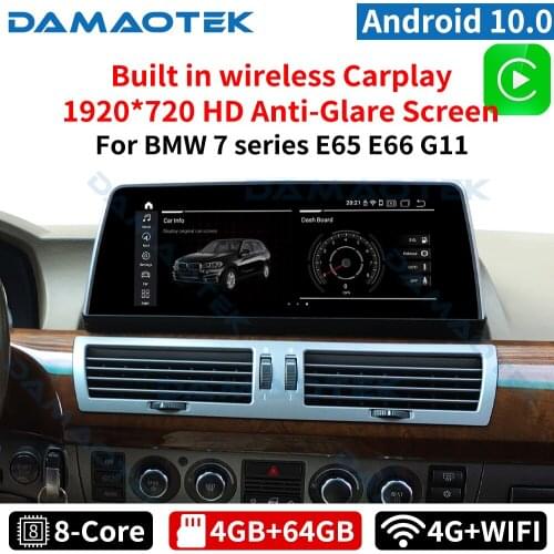 DamaoTek Android 10.0 10.25 inch Car radio with screen For BMW 7 Series E65 E66 G11 2004-2020 car multimedia tablet carplay