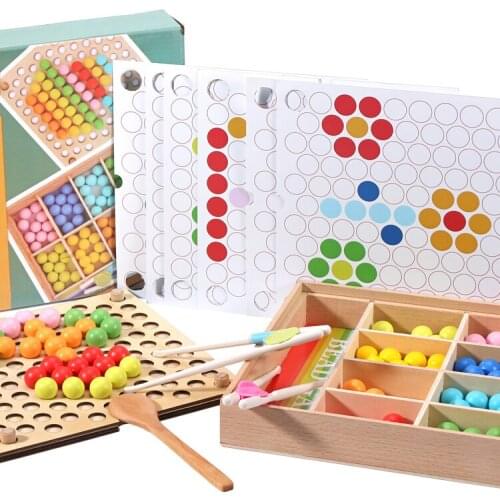 Montessori Wooden Toys Hands Brain Training Clip Beads Puzzle Board Math Game Baby Early Educational Toys Kids Birthday Gifts