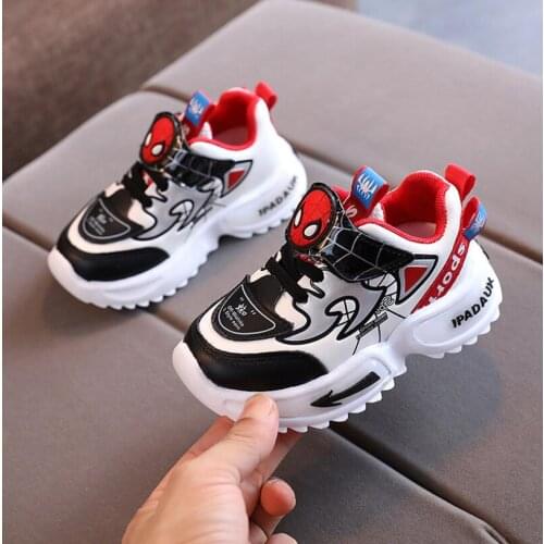 Autumn Spiderman Kids Shoes For Boys Girls Running Cartoon Children Sneakers Walking Tenis Infantil Teenagers Sport Shoes