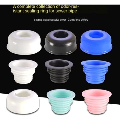 Bathroom Wash Basin Sink Pipe Deodorant Sealing Ring Decorative Cover 40/50/75 Silicone Plug Anti-return Water and Insect