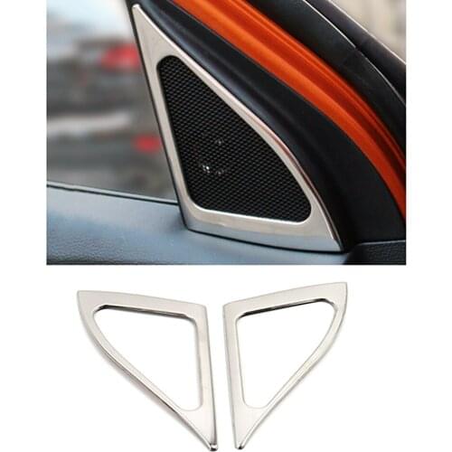 For Hyundai Creta IX25 2016-2018 Inner Door Speaker Audio Ring Cover Sound Frame Trim Stainless Steel Interior Moulding