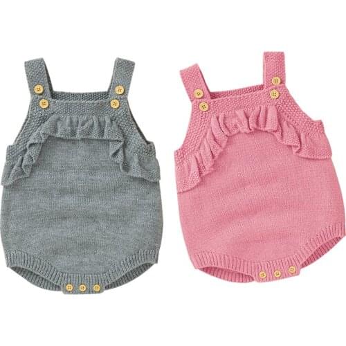 Infant Baby Girls Sleeveless Knitting Jumpsuit Korean Style Spring Autumn Toddler Baby Girl Knitting Romper Baby Girls Clothes