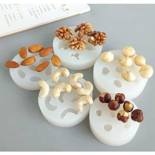 Almond Nut Candle Mold Korean Fragrance Handmade Candle Silicone Mold Walnut Macadamia Hazelnut Mold