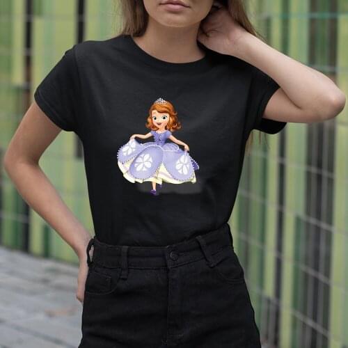 Short Sleeve T-shirts Women Summer New Sofia Kawaii Pattern Disney Dropship Color T Shirts Female Comfortable Harajuku Style Top