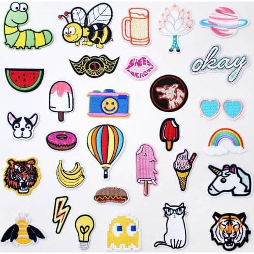 Honeybee Botany Ghost Popsic Cartoon Badges DIY Embroidery Patch Applique Clothes Clothing Sewing Supplies Decorative Patches