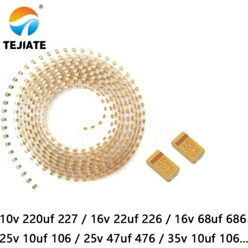 5PCS Tantalum capacitor type C 6032 patch 10V 16V 25V 35V 10uF 1uF 106 2.2UF 3.3UF 4.7UF 22UF