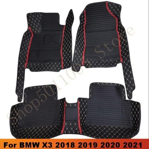 Carpets Car Floor Mats For BMW X3 2018 2019 2020 2021 Auto Interior Accessories Custom Parts Waterproof Covers Rugs Car Mats