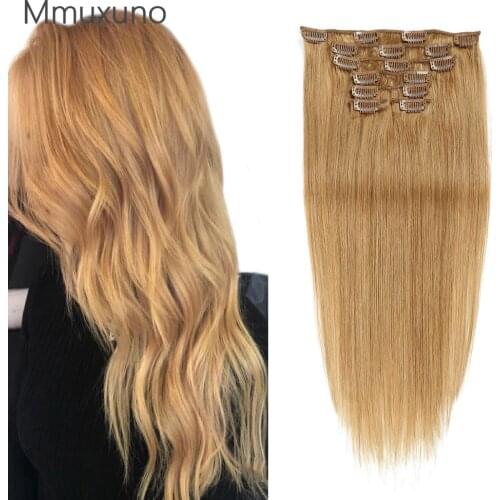 Human hair 100g #27 seven piece set hair clip hair