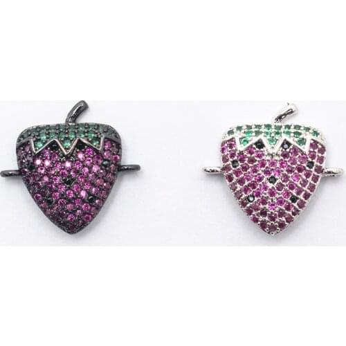 2020 New Strawberry Shape Jewelry Connector Simulation Fruit Earring Necklace Summer Wind Accessories Accessories Wholesale