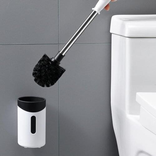 Household Toilet Brush Full Angle Decontamination Soft Long Handle Cleaner Set Punch Free Durable Bathroom Accessories