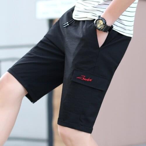 New Big Size Shorts Men Solid Elastic Waist Shorts Cotton Casual Shorts Large Formal Shorts Bermuda Masculina Plus Size C142