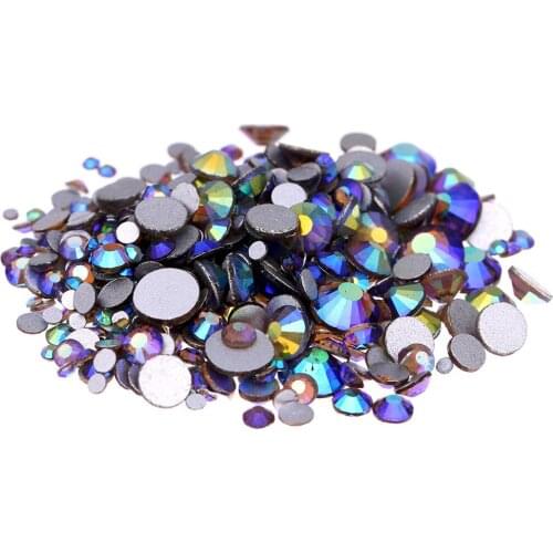 Super Glitter Amethyst AB Flatback Non HotFix Crystal Rhinestones For Nail Art Glue one Strass Shoes And Dancing Decoration