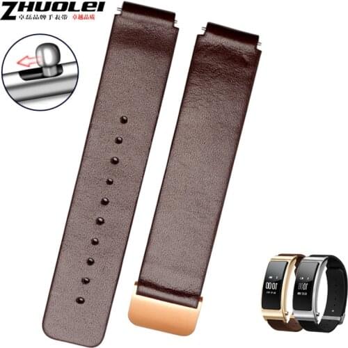 Smart watchband top layer cowhide bracelet for Huawei B2 B3 series smart 15mm 16mm leather strap