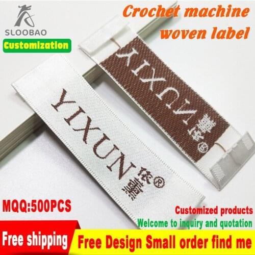 HighQualityCustomClothingLabelsBrandCrochetMachineWhiteWovenLabelsPersonalizedSatinCareLabelWomensDress1.5x6cm 500pcsFreeShippi