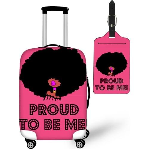 KOKO CAT Travel Luggage Suitcase Protective Cover for Women Black Girls Magic African Luggage Accessories Elastic Trolley Bag