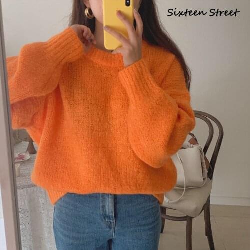 Knit Pullovers Woman 8 Color Loose Sweaters Female Batwing Sleeve O-Neck Solid Streetwear Jumper Chic Vintage Autumn Winter 2020