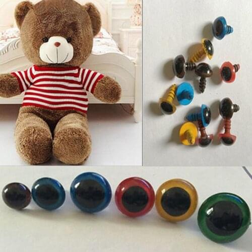 100pcs Plastic Safety Eyes For Toys Glitter Mix Color Craft Doll Eyes For Teddy Bear 8-20mm Animal Puppet Doll DIY