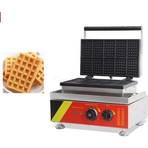 110V 220V Commercial Electric 10pcs Square Waffle Maker Machine Muffin Square Non-stick Household Waffle Machine EU/AU/UK/US