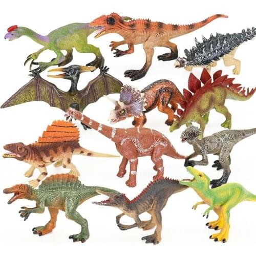 12 pcs / Set Mini animal model dinosaur model solid dinosaur set animal world children education toys