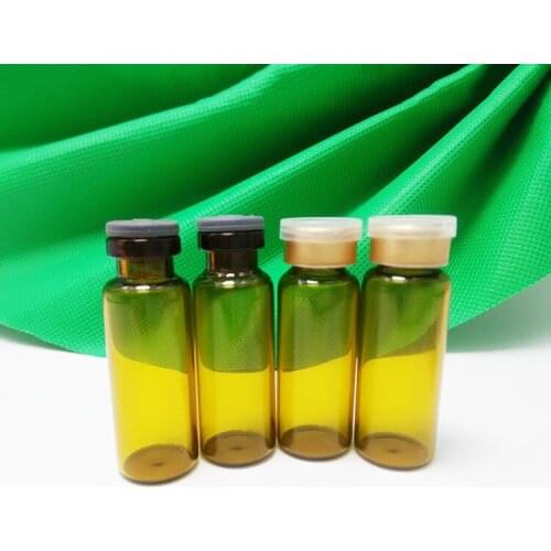 15ml Amber Injection Glass Vial with Center Flip Off Cap Smal Liquid Medicine Glass Containers Wholesale