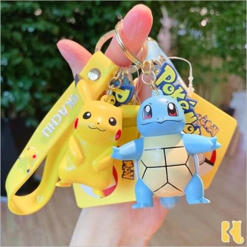 16 Popular Pokemon Keychains Cute Pikachu Action Keyring Cartoon Anime Pokémon Childrens Toy Gifts