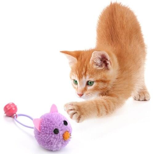2pcs Cat Interactive Toy Bite Resistant Cartoon Mice Shape Kitten Toy Creative Pet Bell Toy Plush Cat Self-Hey Toy Pet Supplies