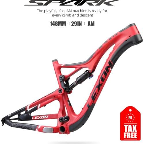 2021Lexon 29er Full Suspension Frame Mountain Bike Frame Full Carbon Suspension T1000 Frame Boost Rear Spacing 12*148mm AM Frame