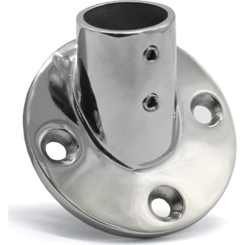 316 Stainless Steel 60 Degree Boat Deck Handrail Rail Fitting Round Base for 1"Tube Boat Parts Accessories