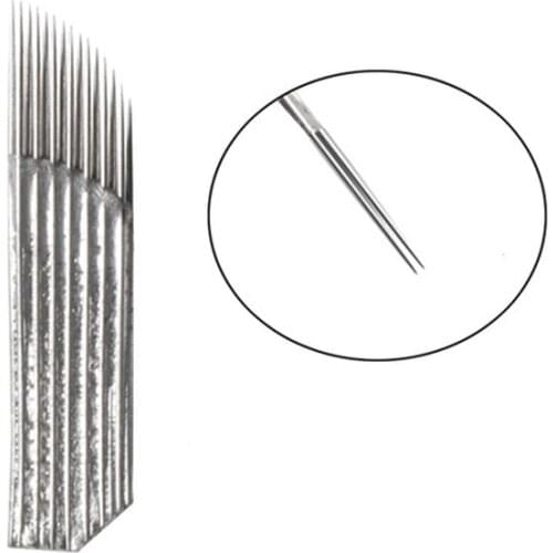 50pcs 2 row 15 needle Permanent Makeup Eyebrow Tattoo Blade Microblading Needles For 3D Embroidery Manual Tattoo Pen Machine