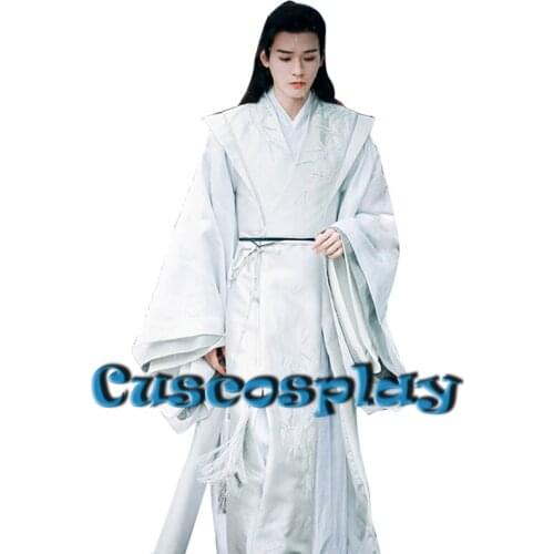 Anime Word of Honor Wen Kexing Cosplay Costume Mens White Hanfu Unisex Outfit Halloween Christmas Fancy Party Ancient Costumes