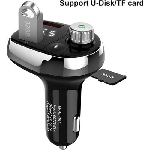 LAMJAD T62 Car Mp3 Music Player Bluetooth Audio Receiver Adapter FM Transmitter Dual USB Car Charger U disk/TF Card