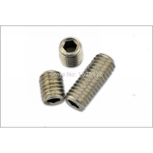Free shipping 50 pieces M8*35mm 304 Stainless steel Hex Socket Set Screw grub screw Cup Point