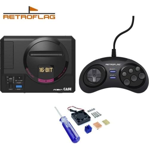 RETROFLAG MEGAPi Case With Safe Shutdown For Raspberry Pi 3B+ (B Plus) 3B With Heatsink Fan USB Gamepad For Switch PC Joystick