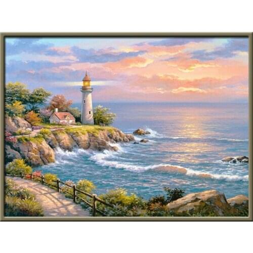 Tree Landscape DIY 11CT Embroidery Cross Stitch Kits Needlework Craft Set Cotton Thread Printed Canvas Home Design