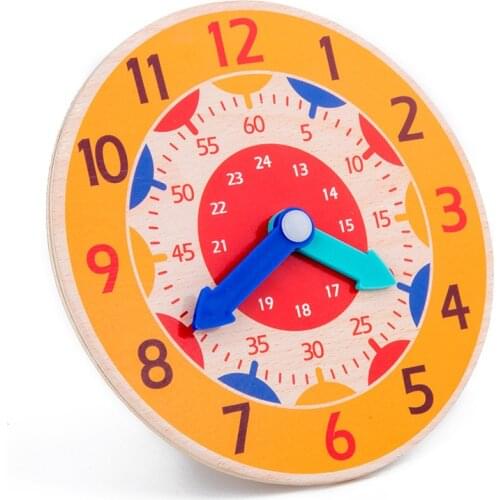 Montessori Wooden Clock Educational Toys For Children Hour Minute Second Time Cognition Early Preschool Teaching Aids Toys Gift