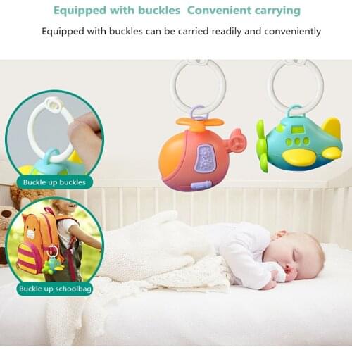 Baby Rattle Plane Hand Grip Rattle Early Education Musical Instrument Toy Infant Perception Teaching Aid Baby Toy