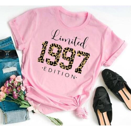 Limited Edition 1997 Shirt Leopard Sweatshirt 24th Birthday Gift Harajuku Female Clothing 100%Cotton Letter T-shirt harajuku y2k